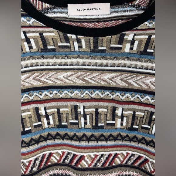 Aldo Martins Geometric Knit Sweater Women’s Small/Medium Boho Patterned Top - Picture 4 of 8